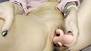 Girlfriend Tries New Santa Gift For Pussy Hot Orgasm