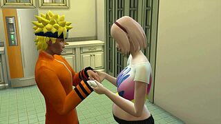 Hinata asks Sakura for advice on fucking like her in the kitchen