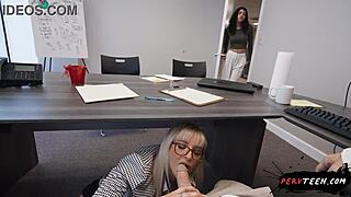 I talk on phone with boyfriend while boss fucks me at office.