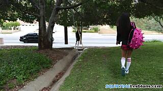 Lesbian milf enjoys gentle scissoring with stepteen in erotic session.