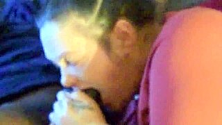 Sloppy blowjob leads to mouthful cum in interracial homemade fetish
