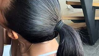 拉丁棕发夫妇玩巨屌口爆和极品打手枪