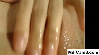 yo, watch this big ass cam girl tease her shaved pussy!