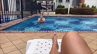petite teen seduces stepbrother by the pool and fucks him in parents' living room. naty delgado stars in this hot scene.