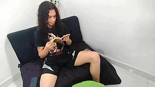 Hot stepsiblings fuck with sex toy in Spanish porn POV