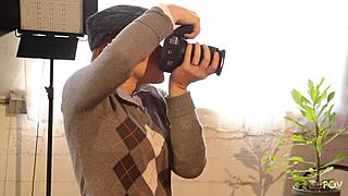 Redhead And Black Lesbians Lick And Finger Shaved Boobs In Threesome After Photo Shoot