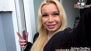 This petite German fitness model meets a big man for a fun user date. So hilarious!