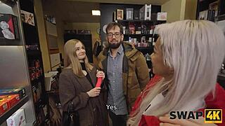 swap4k met fibi euro at sex shop for a wild threesome with veronica leal