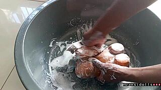 Behind-the-Scenes Creampie Action with a Sexy Black Doll