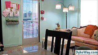 Stuck Barista Gets Fucked And Licked By Lesbian Customer