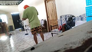 Stepmother Rests On Sofa, Stepson Arrives?