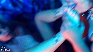 lesbian explores strap-on and toe fetish