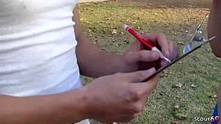 Boy convinces BBW cougar with massive natural boobs for chubby pounding