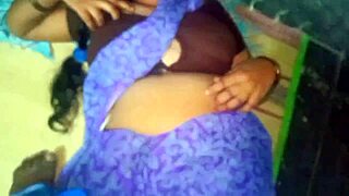 Desi Aunty's Big Boobs Pressed Hard