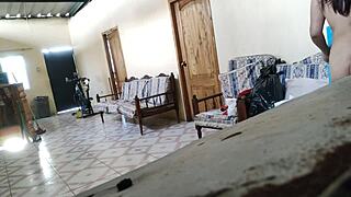 Stepmother Rests On Sofa, Stepson Arrives?