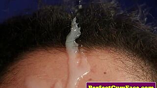 british lingerie gal sucks in front of voyeur