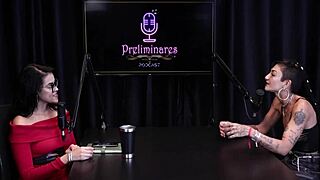 Caroleta roots strips after guest talks about routine content on social media, confident in city.