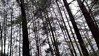 Bold Cunilingus In Forest