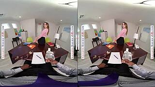 Kenzie from Naughty America fucks you in the office suggestively.