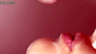 japanese step daughter skillfully pleases her step father with a close-up blowjob until he finishes