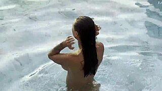 hey monika fox, gimme that blowjob and golden shower by the pool!