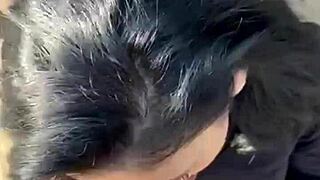 He fucks her round ass and cums on her face!