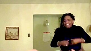 Amateur ebony rides coworker in cowgirl after work