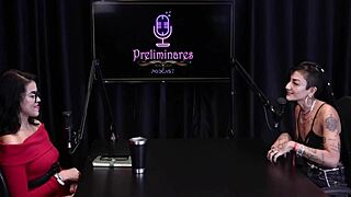 Caroleta roots strips after guest talks about routine content on social media, confident in city.