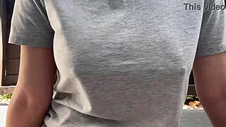 italian big tits smoking outdoor