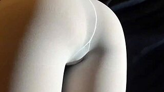 i love this milf's big firm ass in white pantyhose and heels