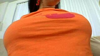 Threesome with big ass brunette and tits