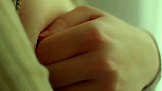 I tease my beautiful blonde model's nipples and pussy closeup