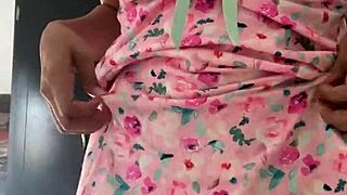 Spy cam catches innocent girl flashing in pajamas