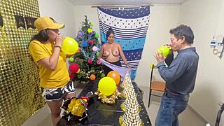 Real homemade threesome with friends two women and a man!