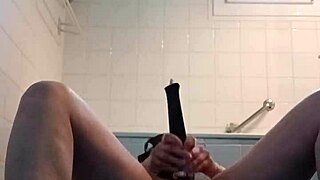 Slutty Housewife Strips and Masturbates Outdoors with Wild Dildo Play