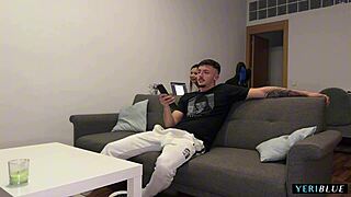 Brunette Invites Boyfriend Home for Rough Quickie Fucking