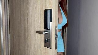 The redhead babe at the gym gave me her room key for a private workout session