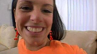 Threesome with big ass brunette and tits