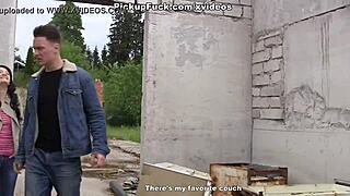 adventurous girl dives into wild outdoor sex scene