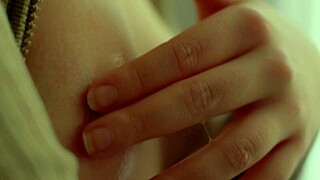 I tease my beautiful blonde model's nipples and pussy closeup