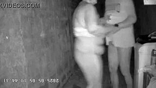 Camera de Escondida Grava Madrasta Fudendo com Enteado em Beco