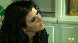 beautiful brunette with boyfriend in study