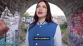 Public Agent Nails Stranger with Perfect Body