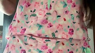 Spy cam catches innocent girl flashing in pajamas