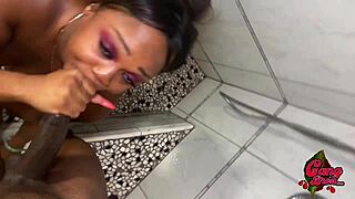 Sharing a Shower with My Thick Chocolate Stepsister