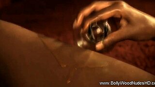 indian milf dancing naked in the pool, teasing with striptease