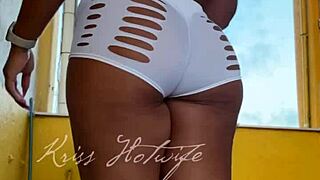 Naughty Wife Shows Off Shorts to Gym Friend!