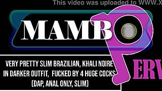 slim brazilian khali noire takes 4 huge cocks in wild dap
