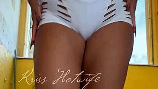 Naughty Wife Shows Off Shorts to Gym Friend!