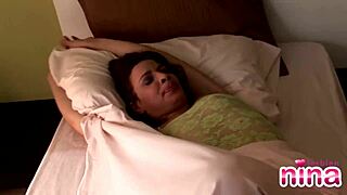 Lingerie babe teases with solo masturbation?